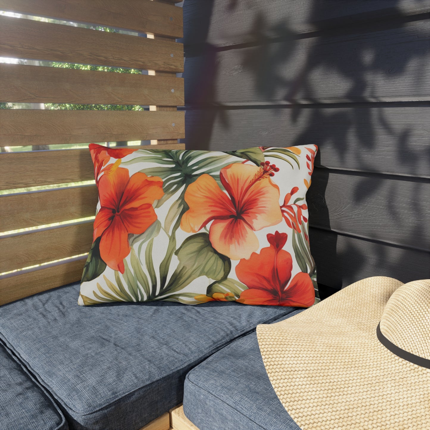 Island Oasis: Tropical Breeze Outdoor Pillow - Bring the Vacation Vibes to Your Backyard!