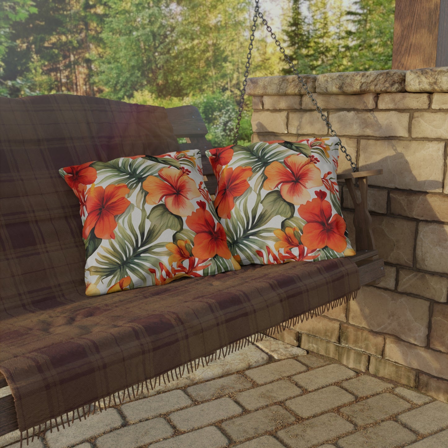 Island Oasis: Tropical Breeze Outdoor Pillow - Bring the Vacation Vibes to Your Backyard!