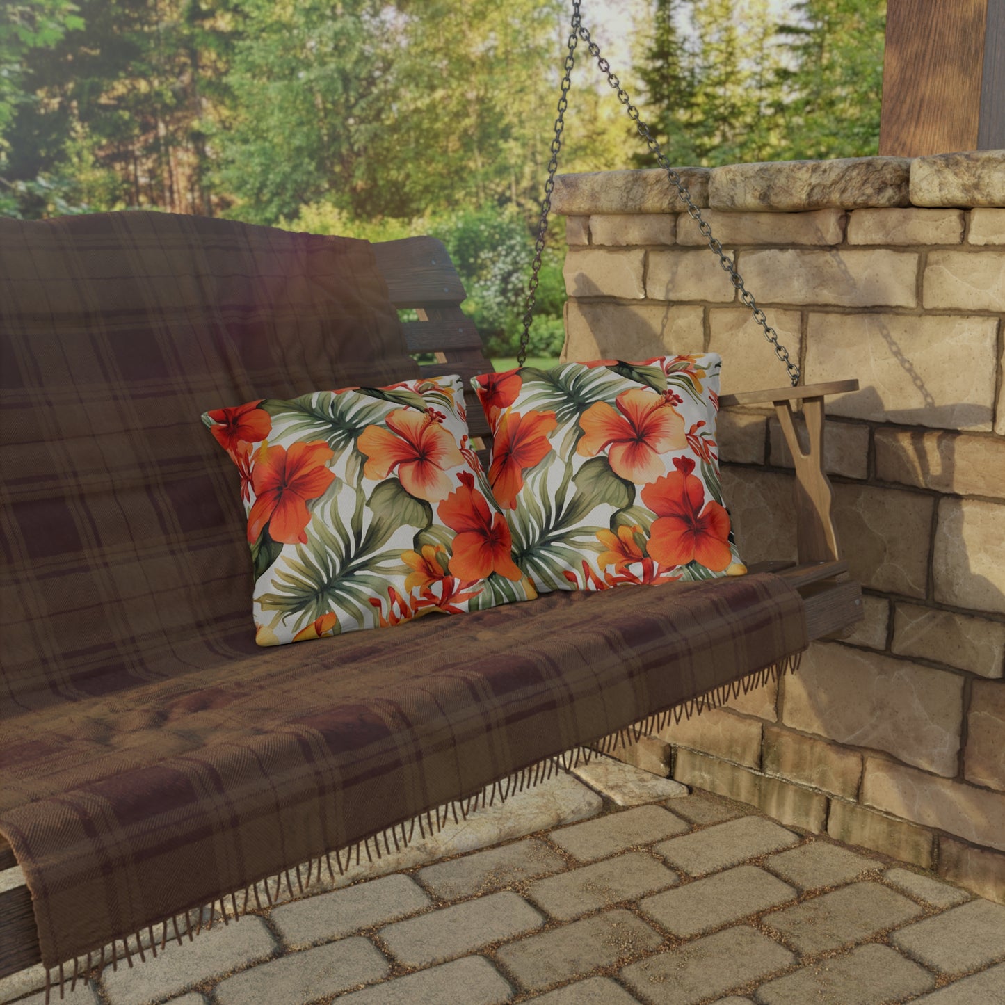 Island Oasis: Tropical Breeze Outdoor Pillow - Bring the Vacation Vibes to Your Backyard!