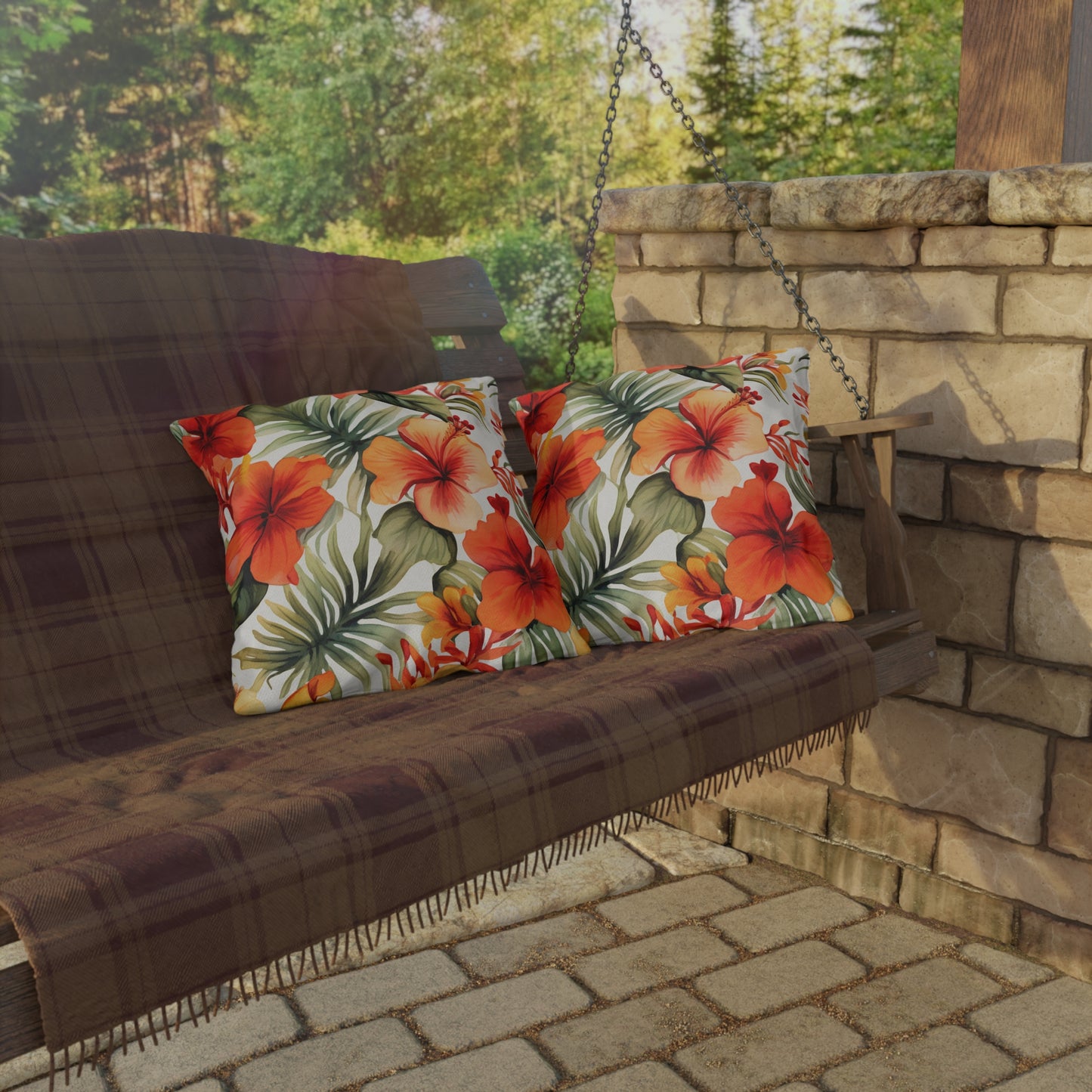 Island Oasis: Tropical Breeze Outdoor Pillow - Bring the Vacation Vibes to Your Backyard!