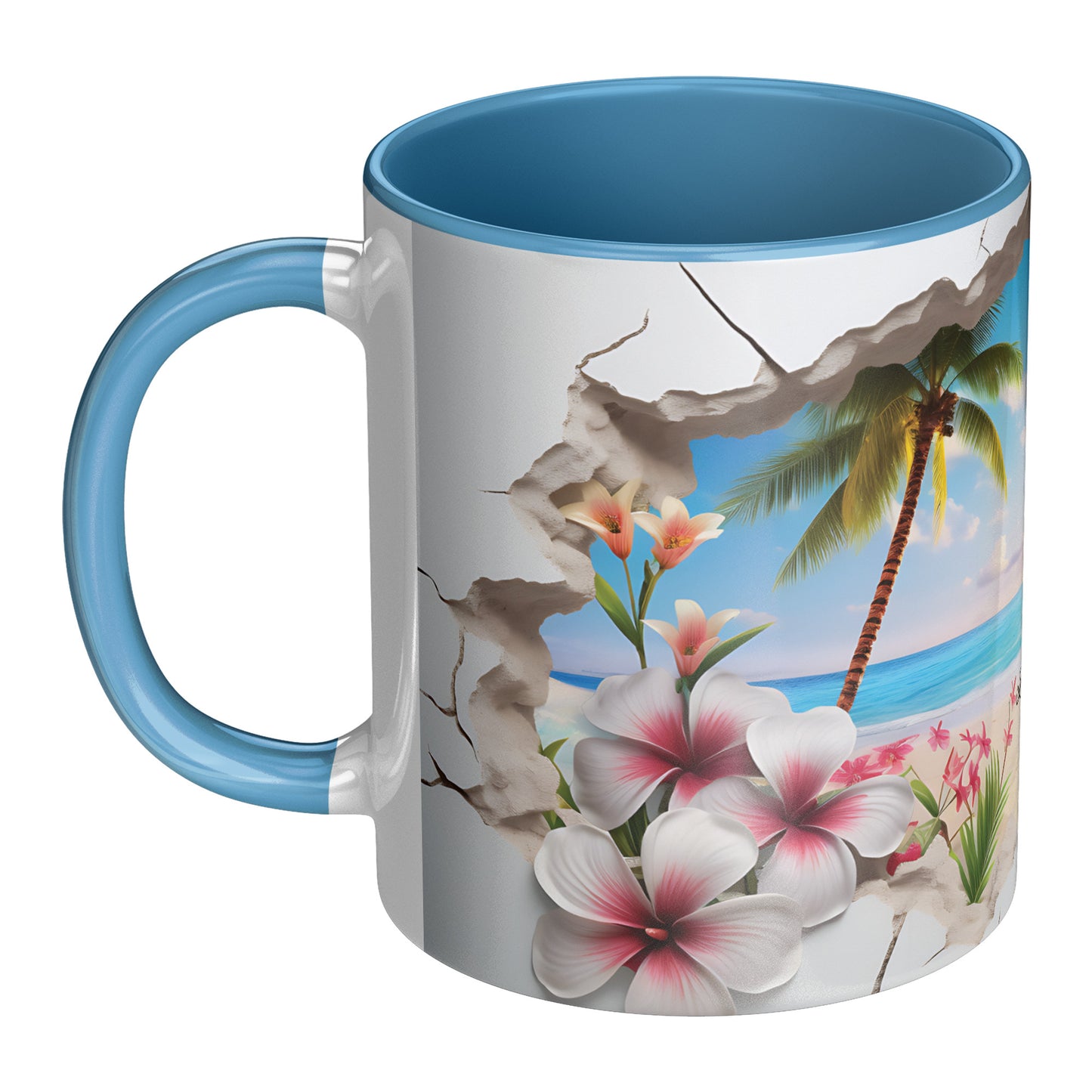 Beautiful custom mug "Life is always better on the beach." ~ 11 oz mug