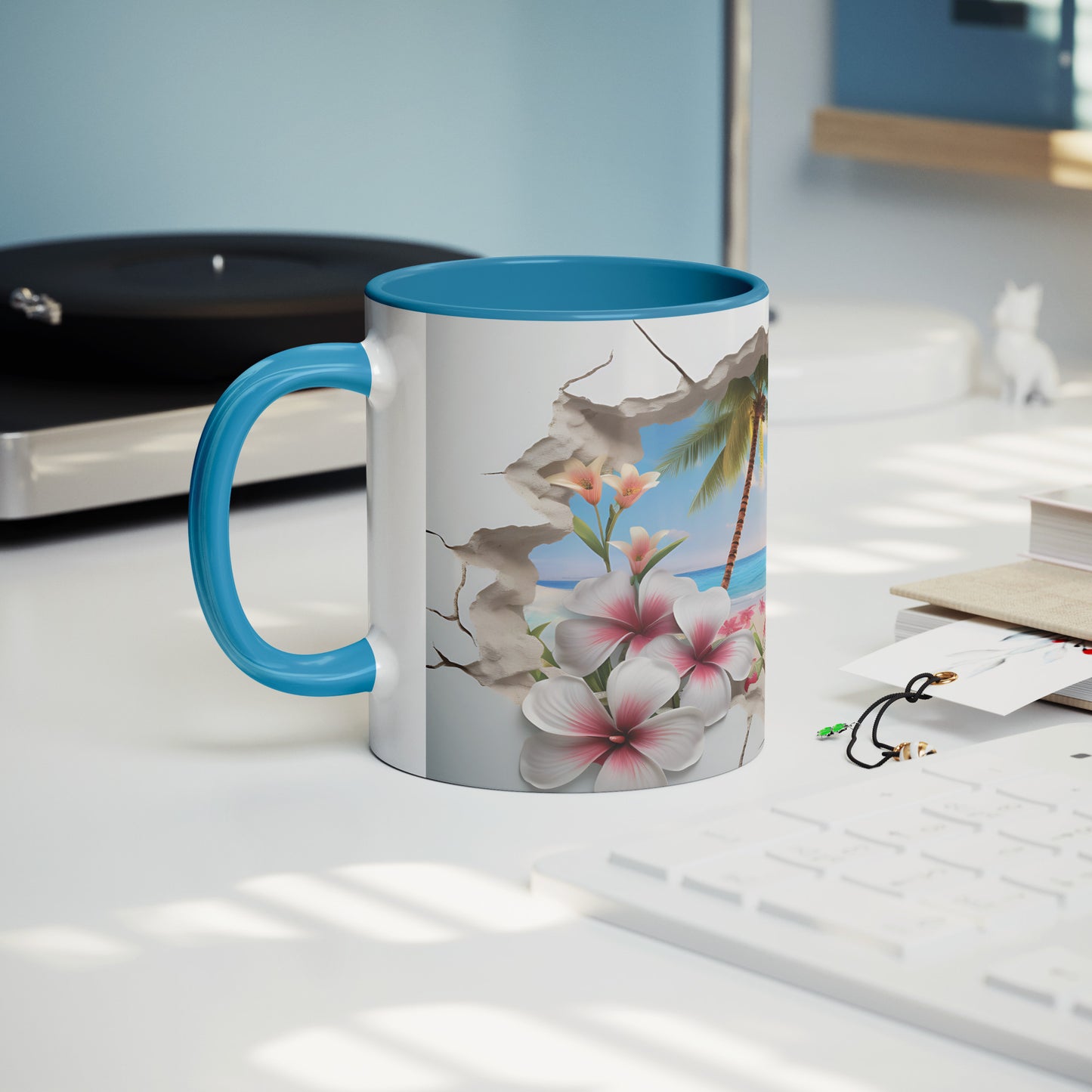 Beautiful custom mug "Life is always better on the beach." ~ 11 oz mug
