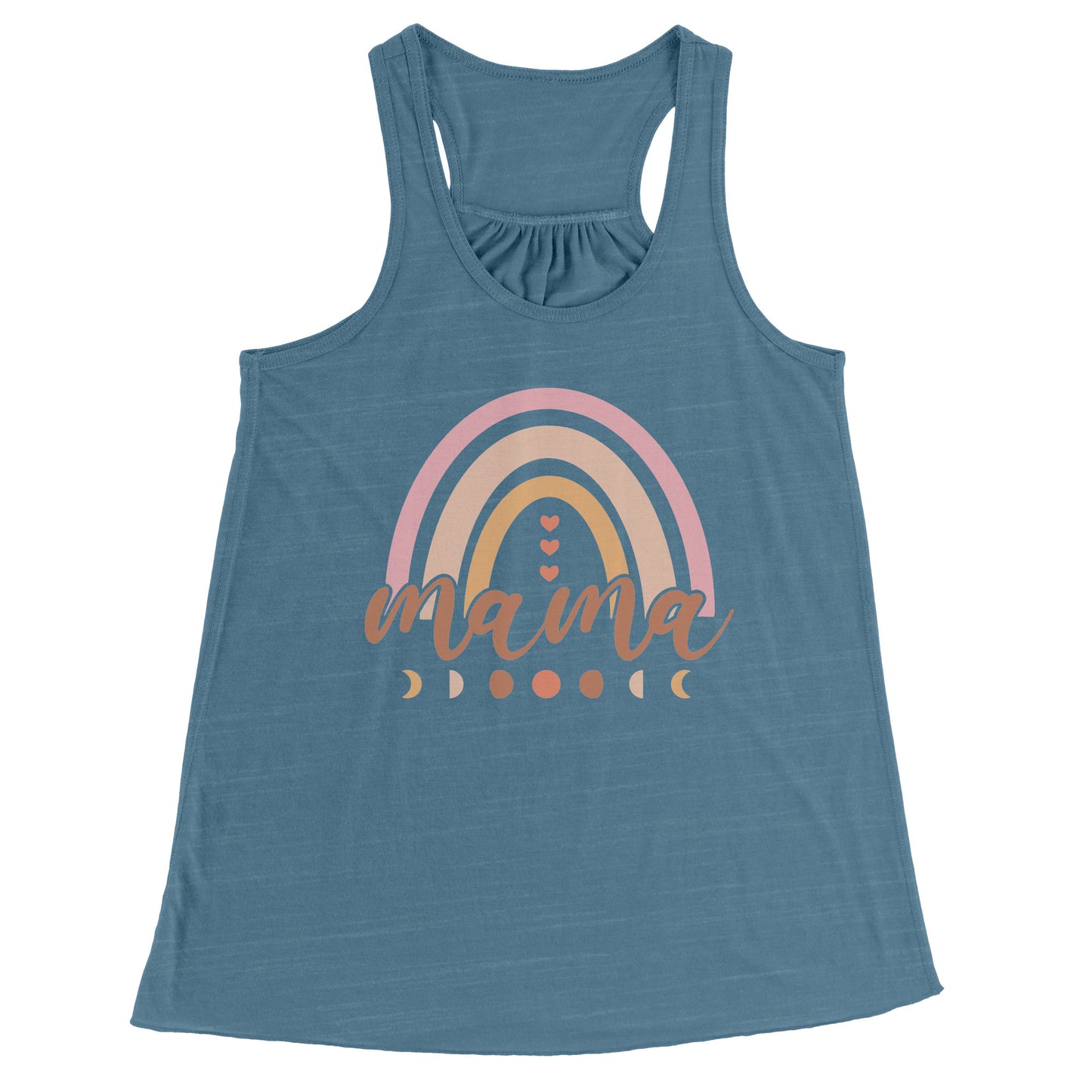 Mama with Rainbow, Stars, and the Moon Racerback Flowy Tank ~ Multiple Colors and Sizes