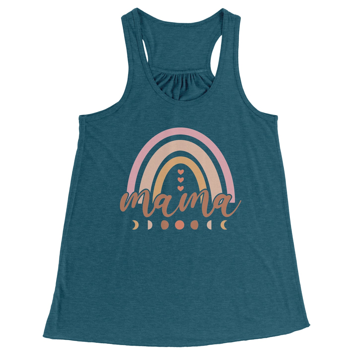 Mama with Rainbow, Stars, and the Moon Racerback Flowy Tank ~ Multiple Colors and Sizes