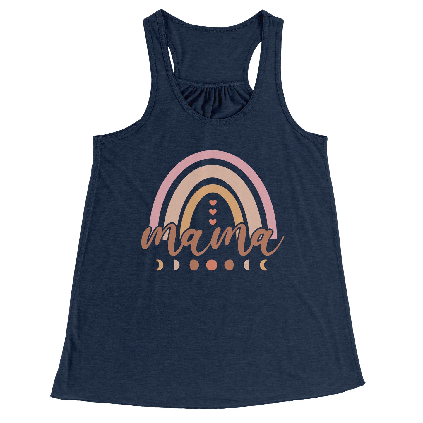 Mama with Rainbow, Stars, and the Moon Racerback Flowy Tank ~ Multiple Colors and Sizes