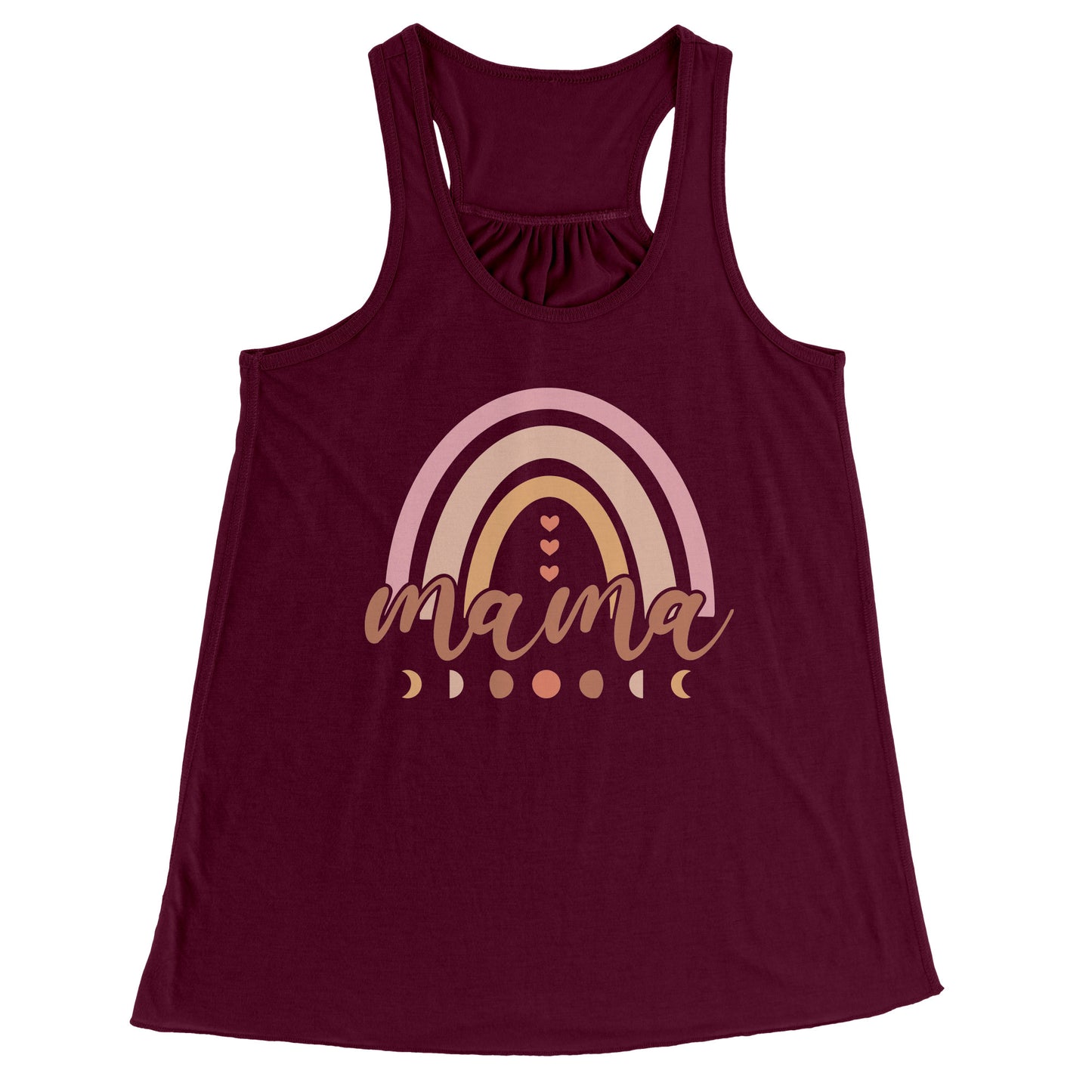 Mama with Rainbow, Stars, and the Moon Racerback Flowy Tank ~ Multiple Colors and Sizes