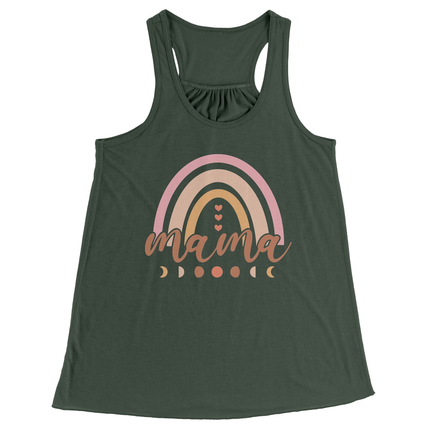 Mama with Rainbow, Stars, and the Moon Racerback Flowy Tank ~ Multiple Colors and Sizes