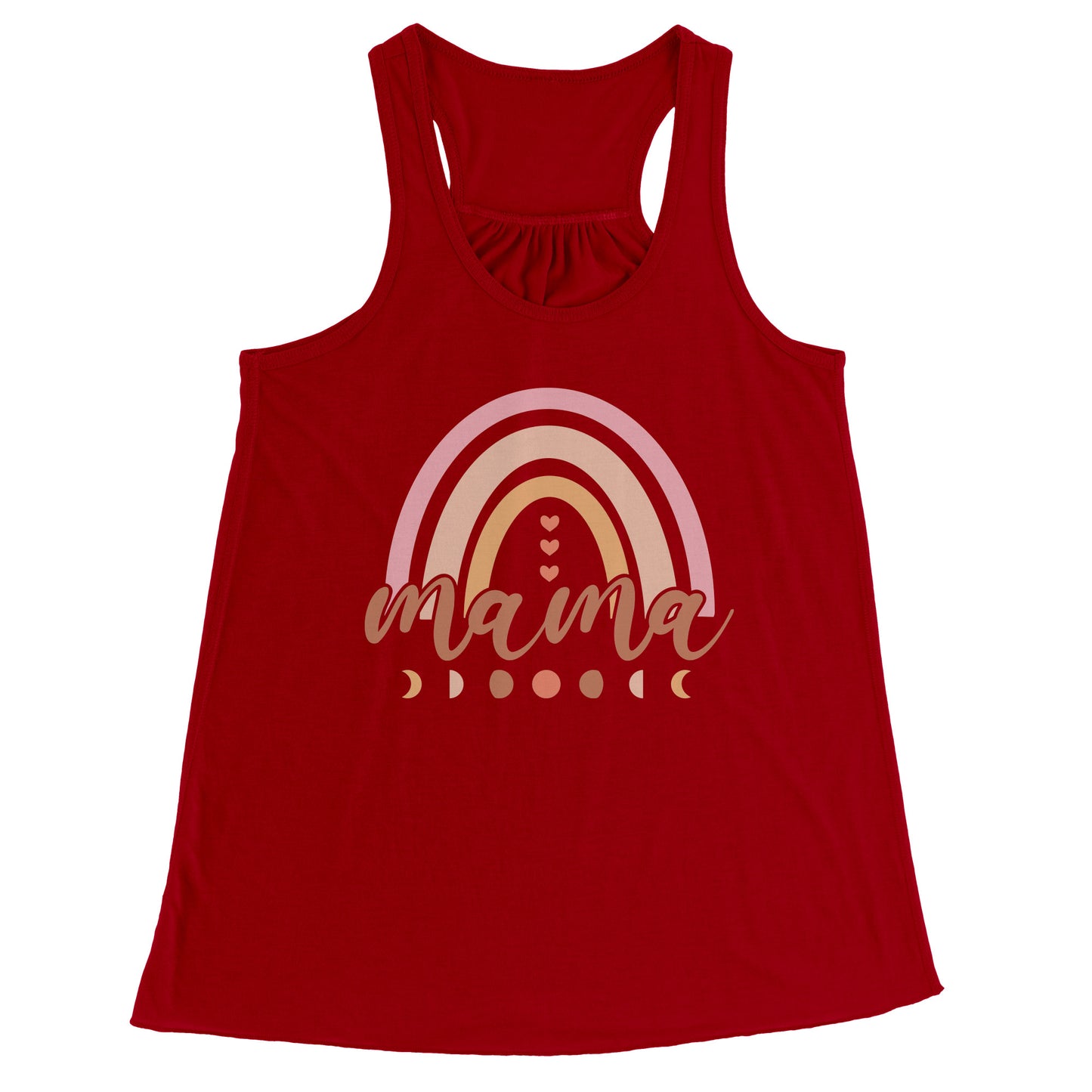 Mama with Rainbow, Stars, and the Moon Racerback Flowy Tank ~ Multiple Colors and Sizes