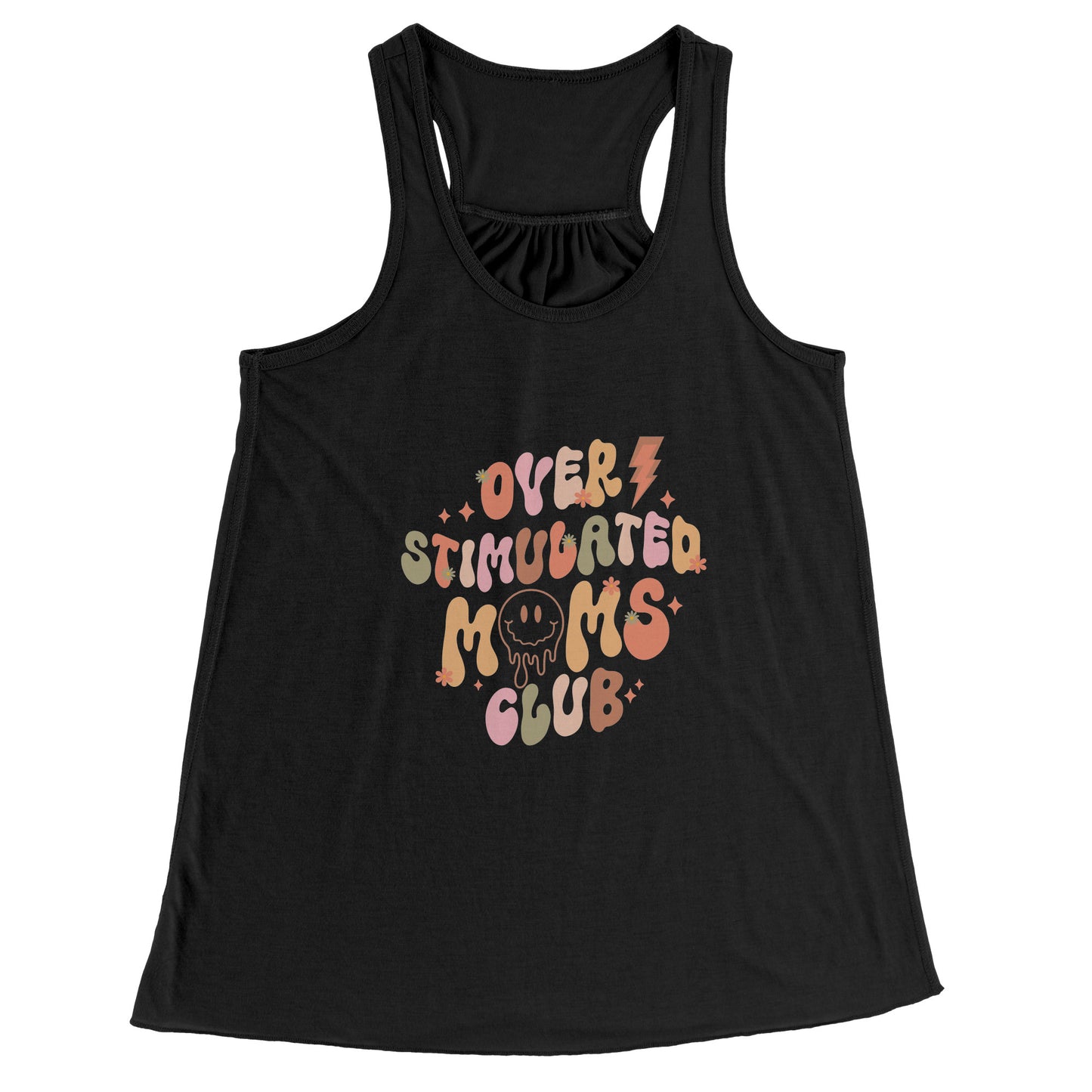Over Stimulated Moms Club Racerback Flowy Tank ~ Multiple Colors