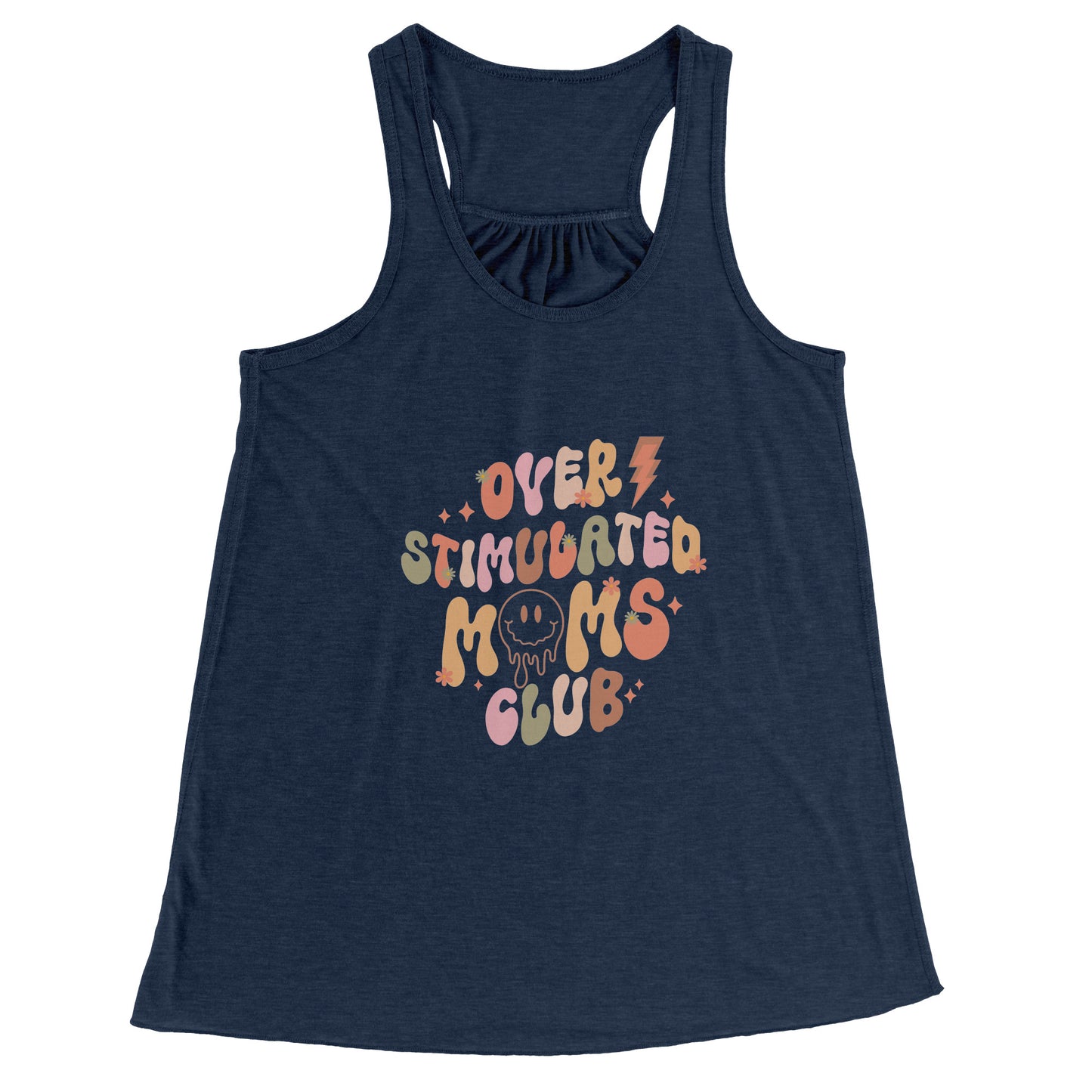Over Stimulated Moms Club Racerback Flowy Tank ~ Multiple Colors