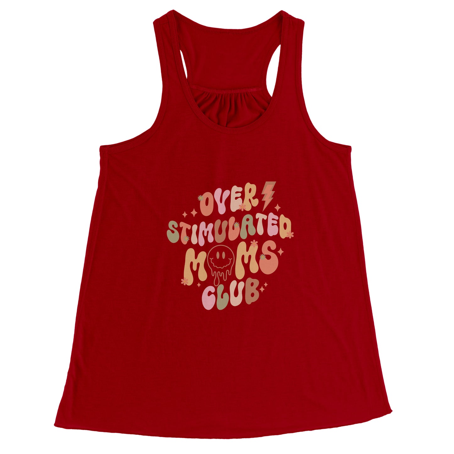 Over Stimulated Moms Club Racerback Flowy Tank ~ Multiple Colors